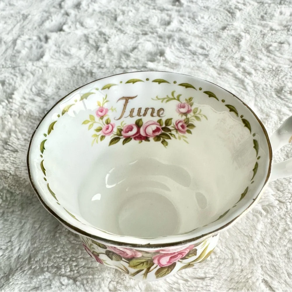 Vintage Royal Albert Teacup Flower of the Month June Roses Floral Leaf 1970 READ